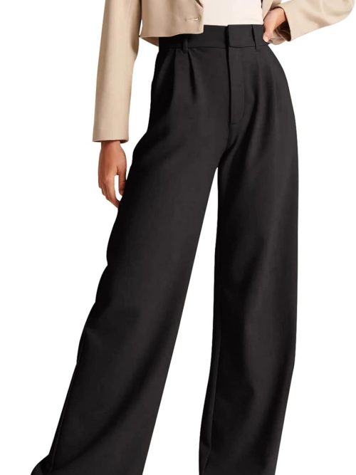 High Waisted Work Pants for Women Business Casual Outfits 2026 Office Dress Pants Trousers with Pockets