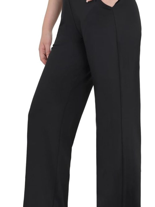 Dress Pants Women High Waisted Work Business Office Trousers Pull On Flare Yoga Slacks with Pockets