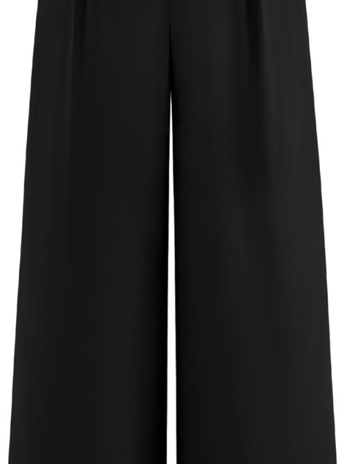 Women Wide Leg Dress Pants 2026 High Waisted Button Pleated Business Casual Trousers Office Work Palazzo Pants