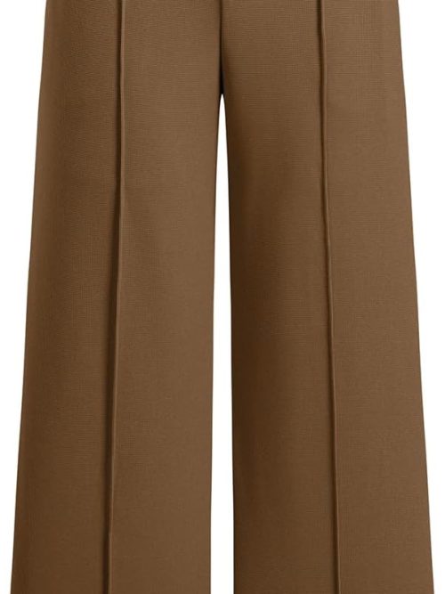Wide Leg Pants Women Straight Elastic High Waisted Work Slacks Business Casual Pleated Dress Pants Trousers