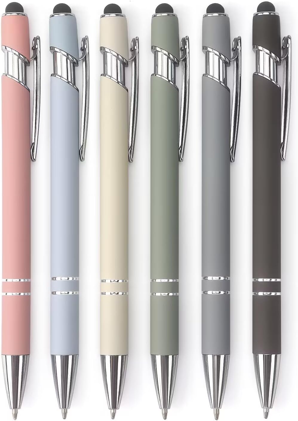 6-Pack Pastel Metal Stylus Pens