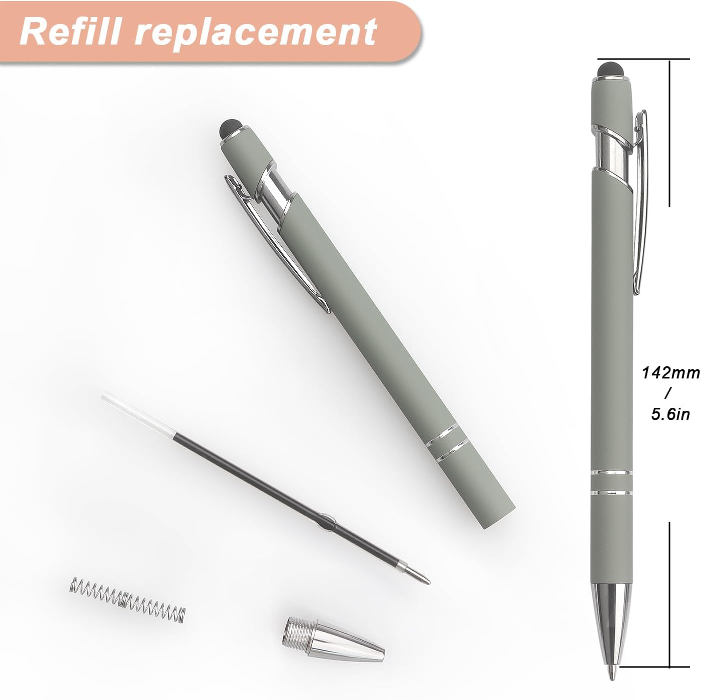 6-Pack Pastel Metal Stylus Pens - Image 2