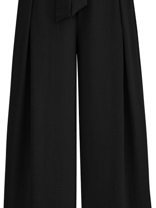 Women's Wide Leg Work Pants Business Casual High Waisted Loose Palazzo Trouser Summer Clothes