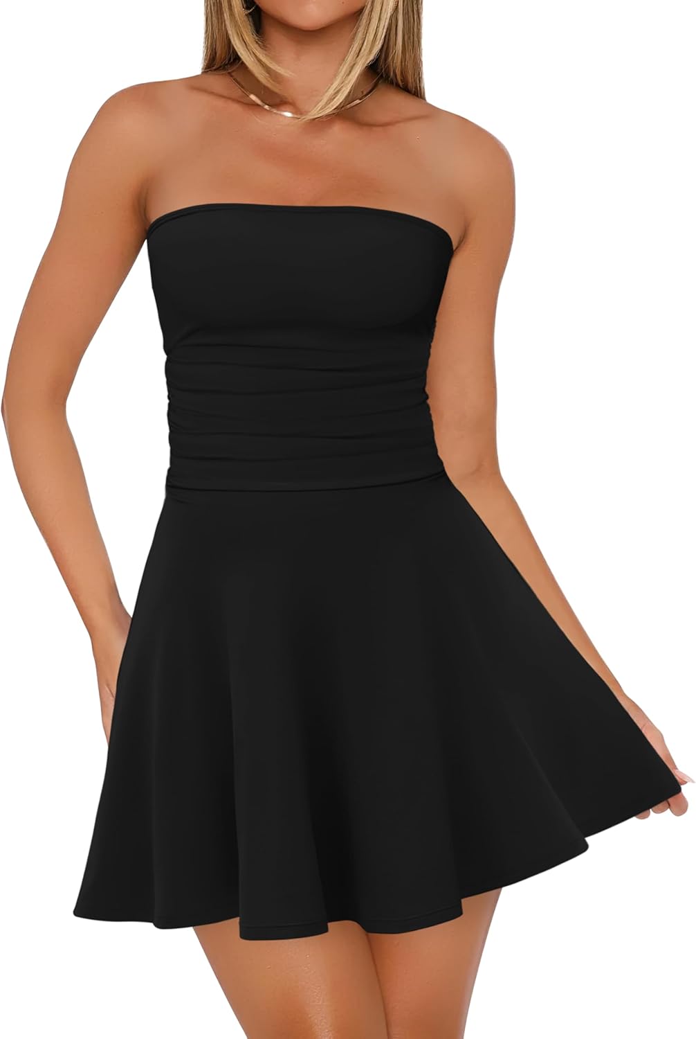 Womens Tube Dresses Strapless Homecoming Graduation Formal Party Club Mini Dress Date Outfits