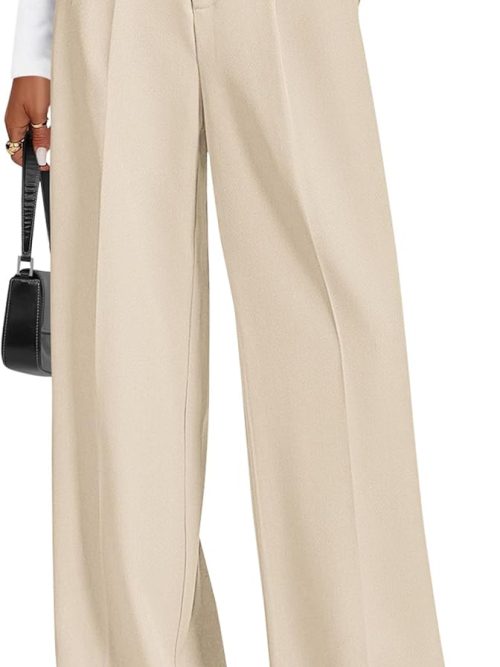 Womens Wide Leg Dress Pants 2026 Business Casual Flowy Work Palazzo Pants High Waisted Slacks Trousers