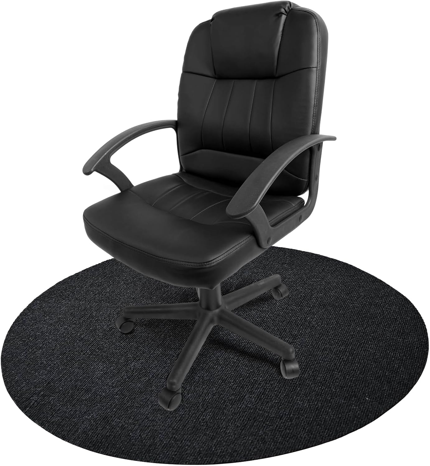 36" Black Round Chair Mat Carpet Hardwood