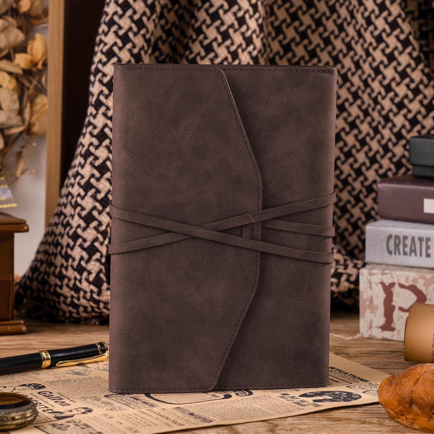 Brown Leather Travel Journal - Image 2