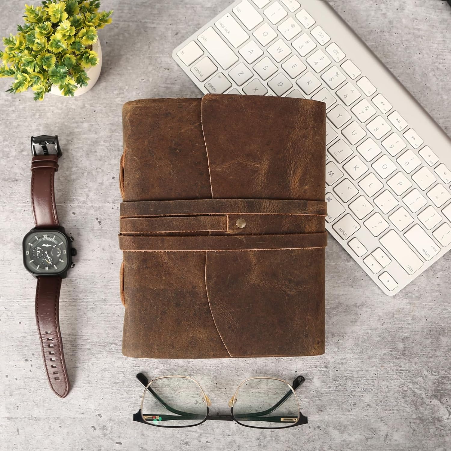 Handmade Buffalo Leather Unlined Journal - Image 2