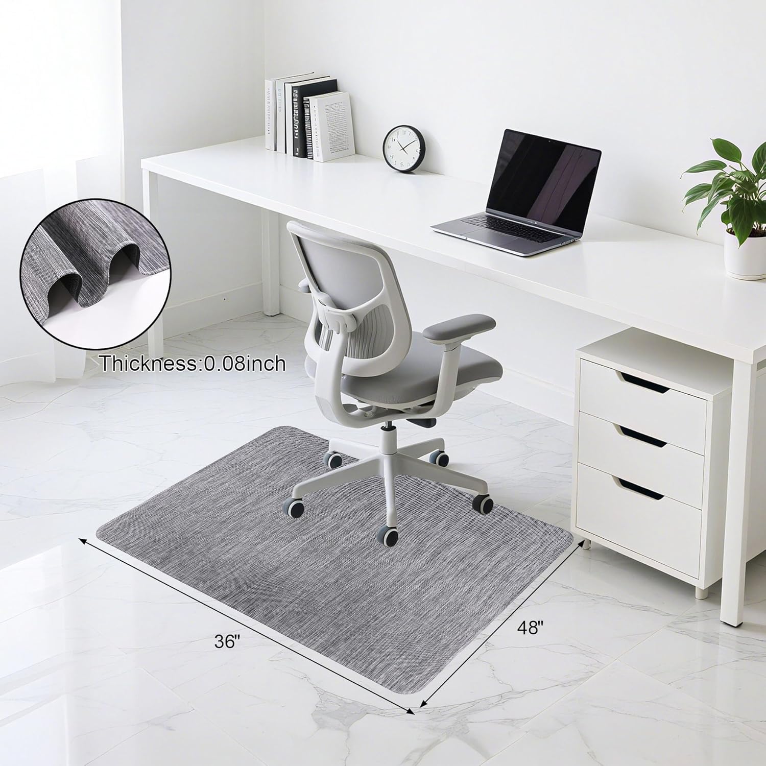 36x48 Low-Pile Chair Mat Hardwood Tile - Image 2