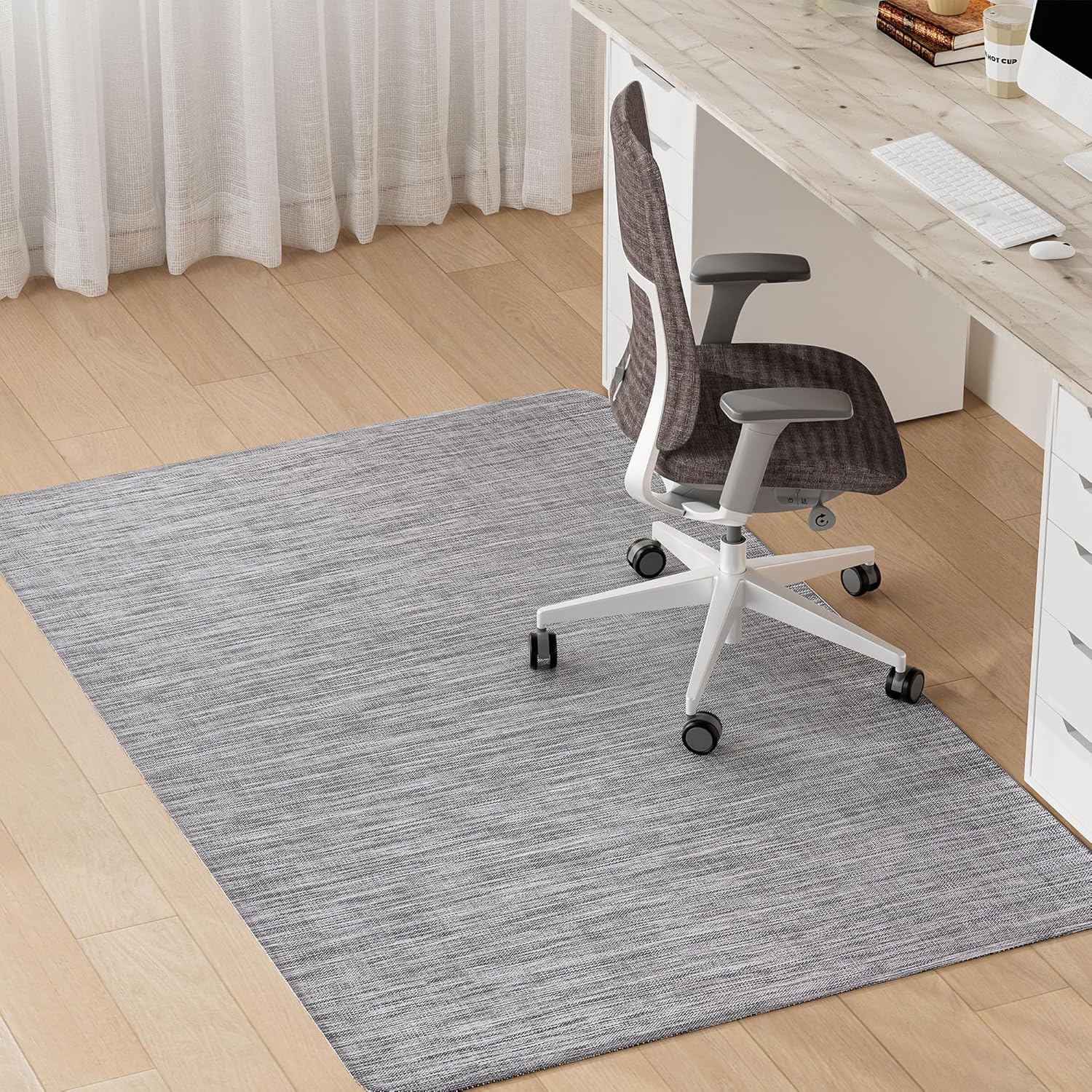 36x48 Low-Pile Chair Mat Hardwood Tile